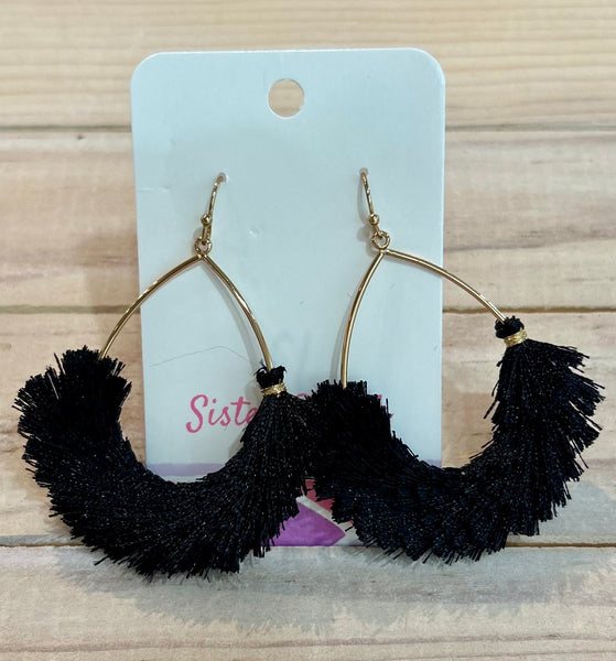 Textured Fringe Tassel Teardrop Earring Collection