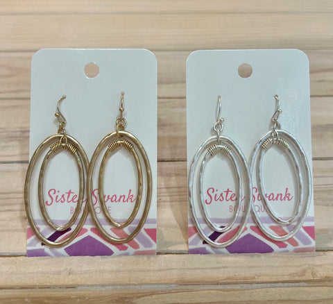 Circular Nested Earrings with Hammered Detail