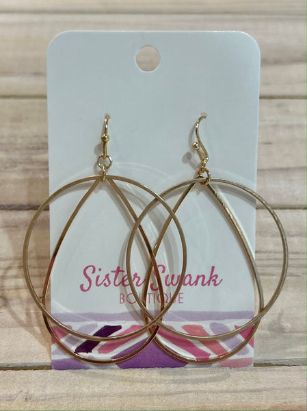 Circled Teardrop Metal Earrings