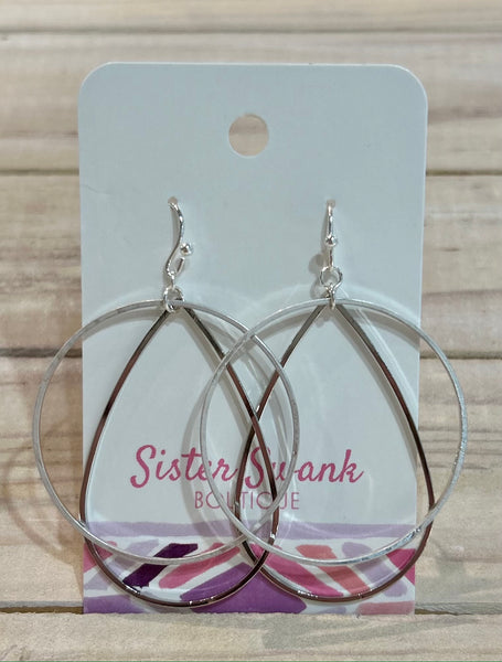 Circled Teardrop Metal Earrings