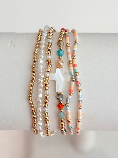 Blessed & Beaded Bracelet Stack - Multi
