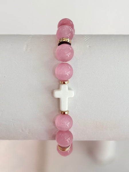 Faith & Marble Glow Bracelet - Pink