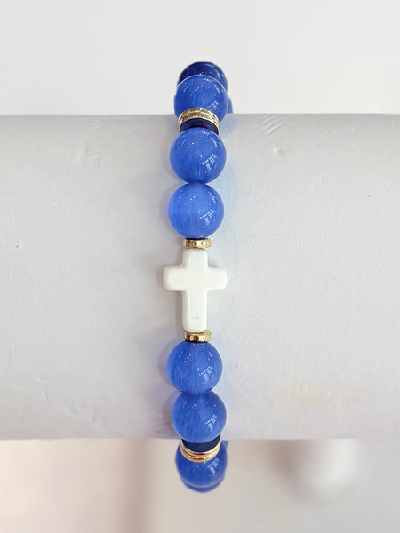 Faith & Marble Glow Bracelet - Blue