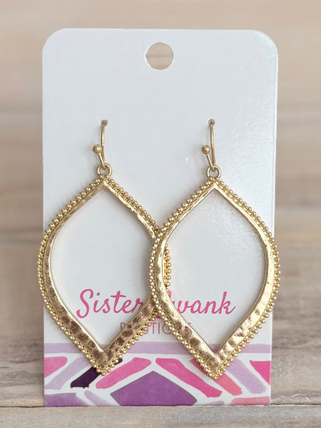 Tapered Leaf Drop Earrings - Gold