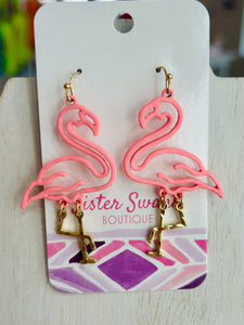 Flamingo Dangle Earrings