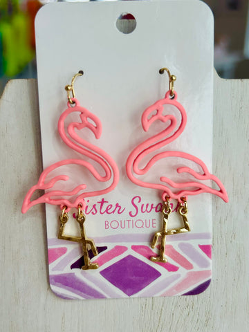 Flamingo Dangle Earrings