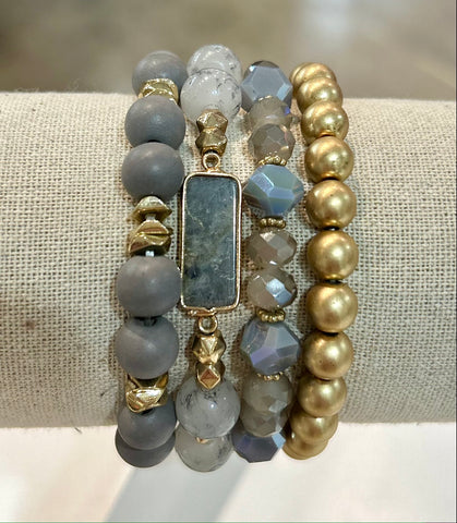 Gone For Days Bracelet Set - Grey