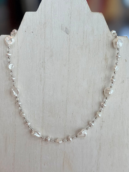 Golden Coast Pearl Necklace - Silver
