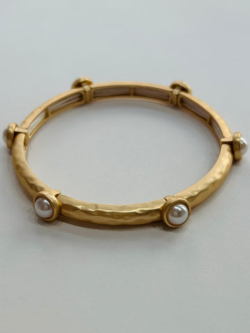 Bangle Bracelet with Studded Pearls