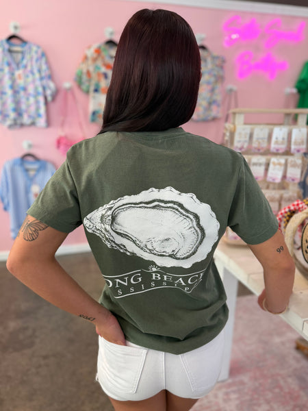 Comfort Colors LB T-Shirt - Oyster - Dark Green
