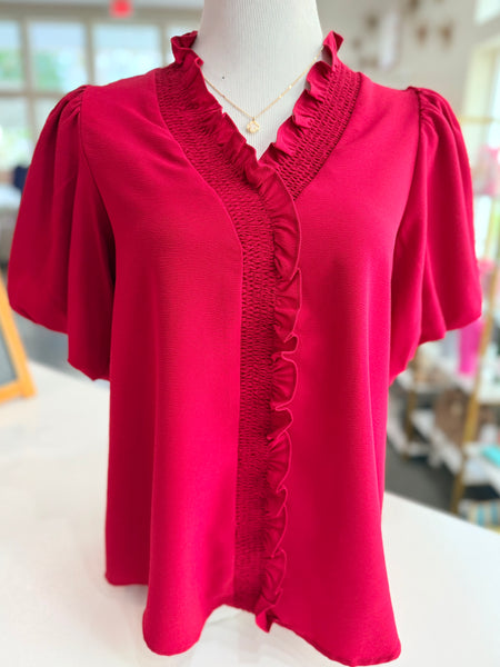 Catching Compliments Blouse - Wine