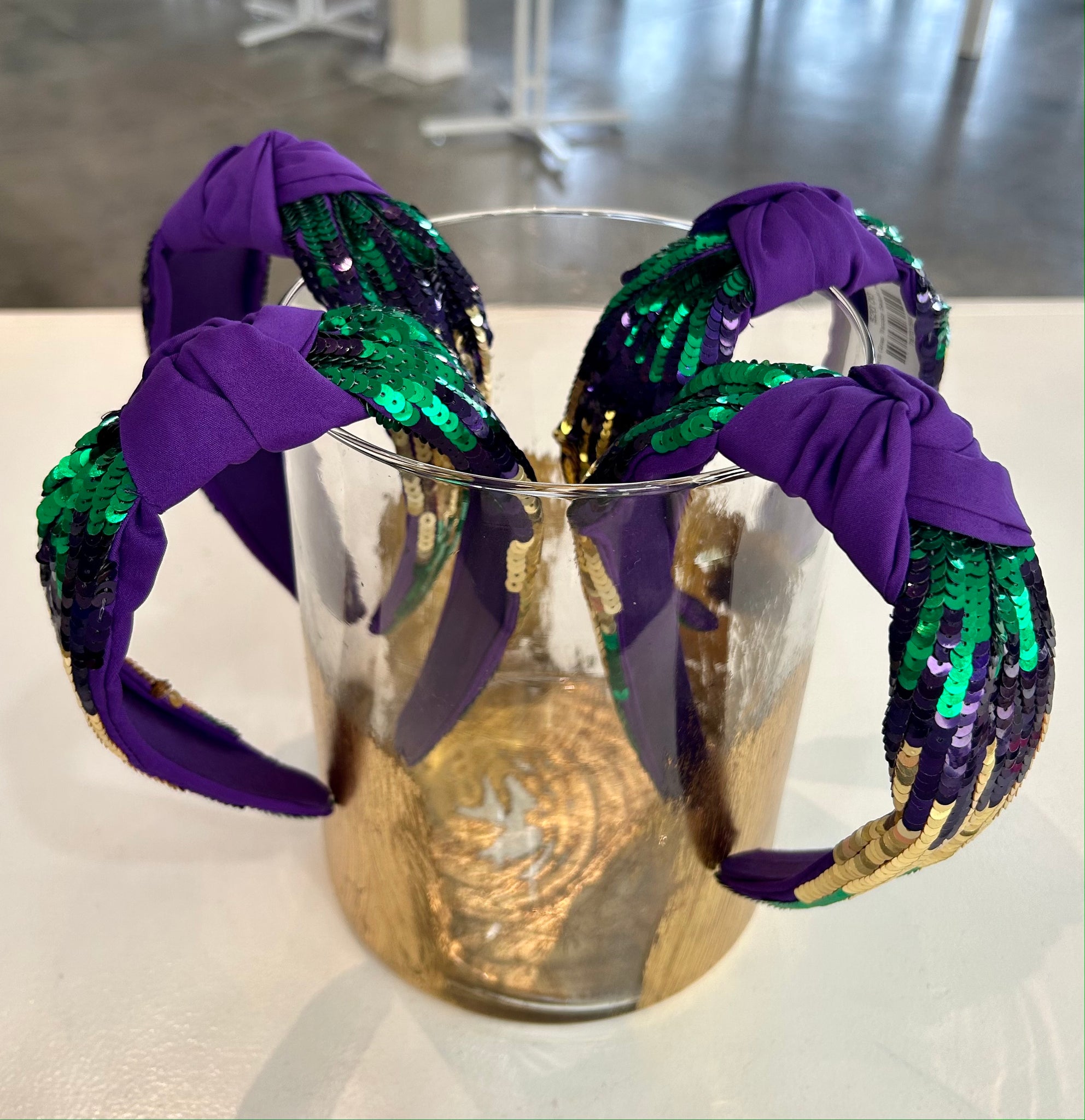Mardi Gras Tricolor Sequin Headband
