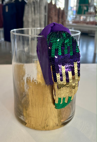 Mardi Gras Tricolor Sequin Headband