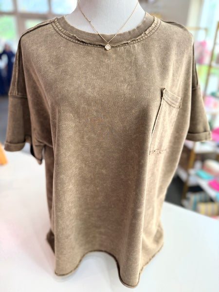 Washed & Worn Tee - Mocha