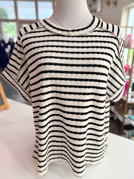 Harbor Stripe Top - Black
