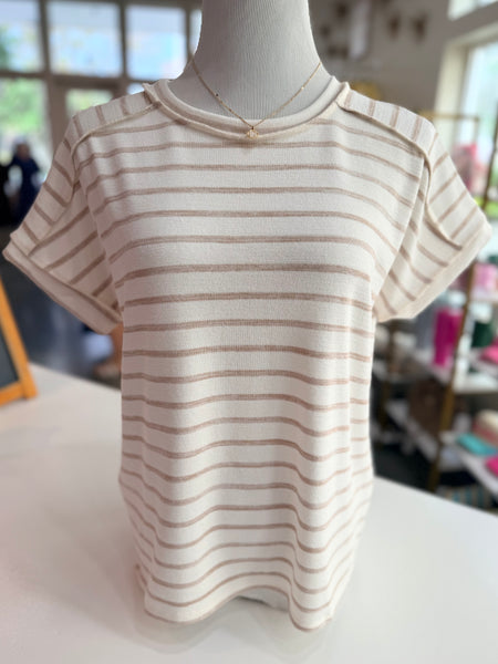 Better in Stripes Top - Mocha