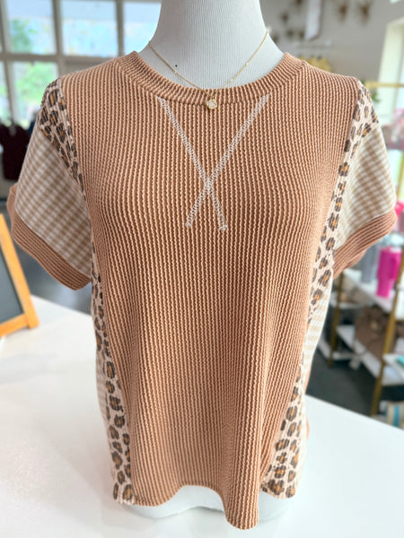 Gingham & Wild Top - Taupe