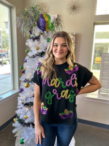 Mardi Gras Tinsel Top