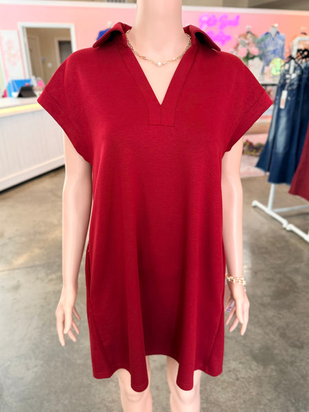 Dream Girl Dress - Burgundy