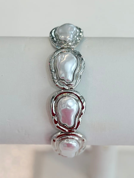 Coastal Pearl Bracelet - Silver