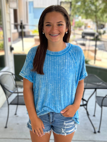 Weekend On The Coast Top - Sky Blue