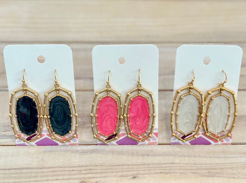 Studded Oval Drop Earring Collection