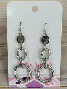 Layered Metal Rope Circle Earrings