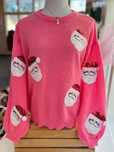 Santa Sparkle Sweater - Pink