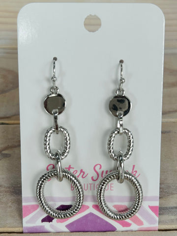 Layered Metal Rope Circle Earrings