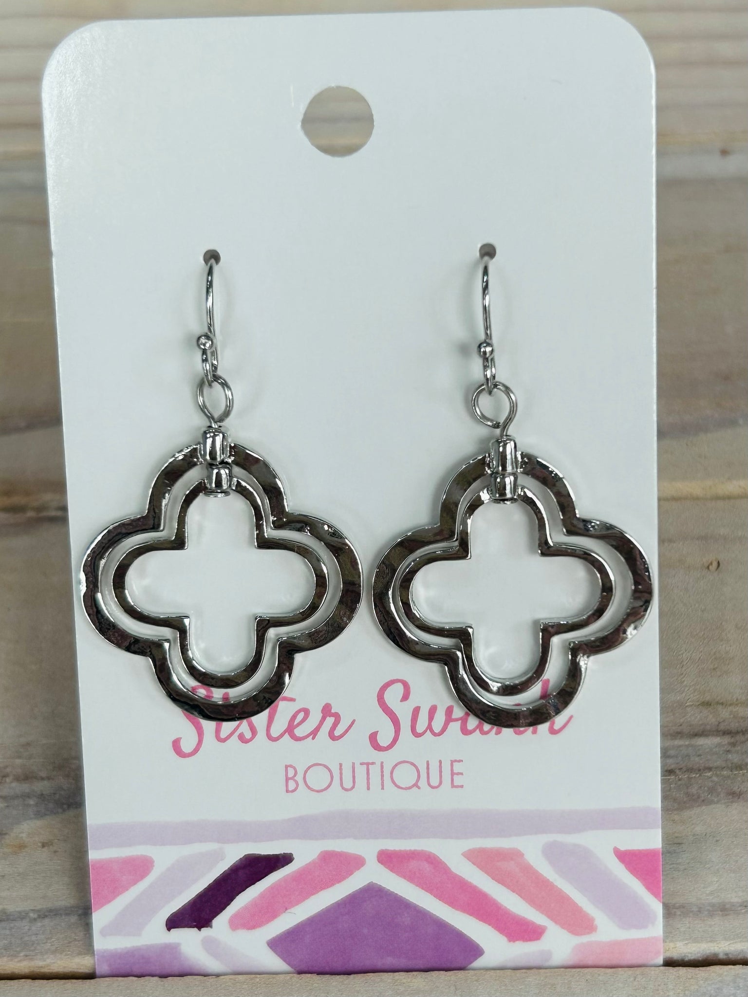 Layered Clover Drop Earrings