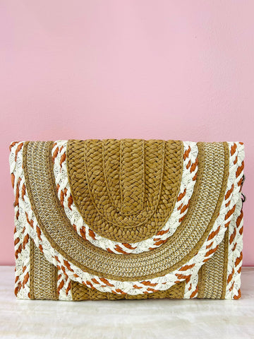 Summer of Straw Woven Clutch & Crossbody Bag