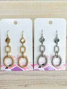 Layered Metal Rope Circle Earrings
