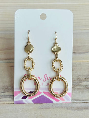 Layered Metal Rope Circle Earrings