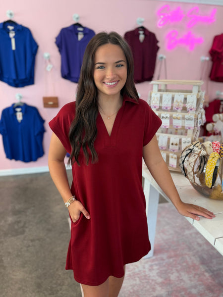 Dream Girl Dress - Burgundy