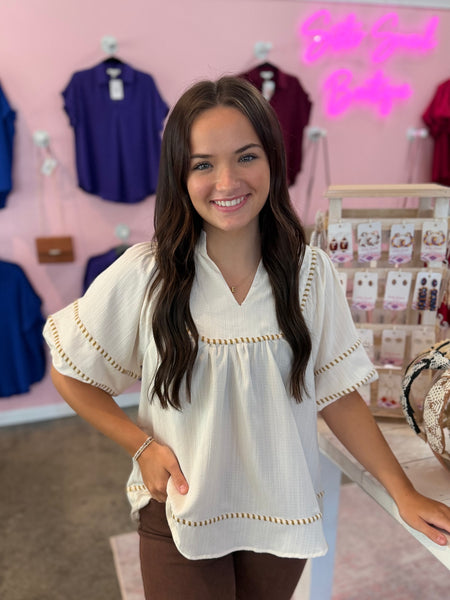 Sweet Detail Blouse - Cream