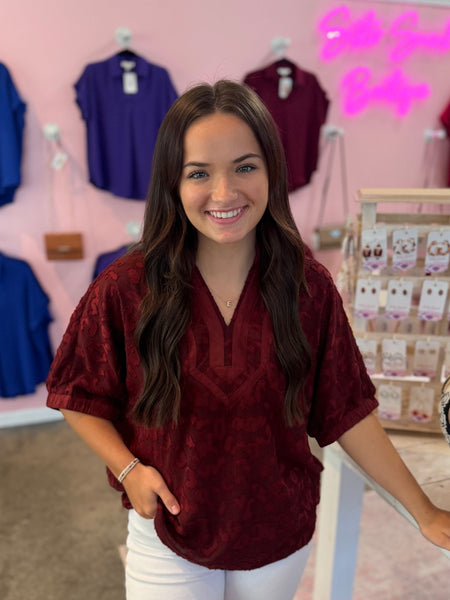 Everyday Fierce Top - Burgundy