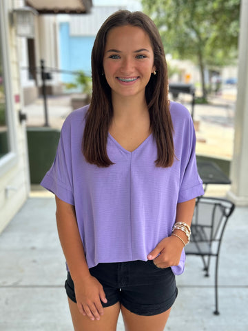 Ray of Sunshine Top - Lavender