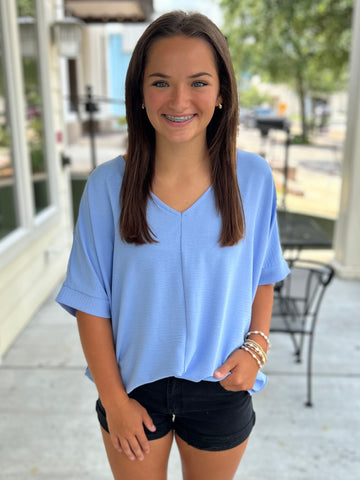 Ray of Sunshine Top - Light Blue