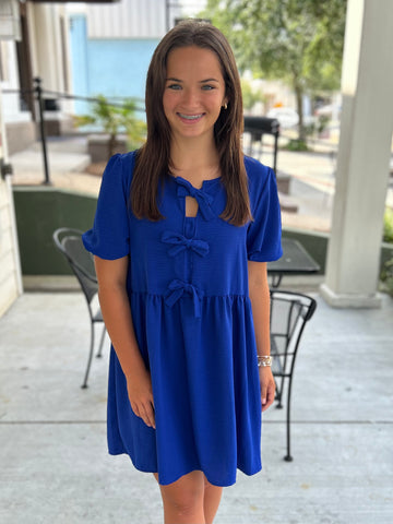 Bow Babe Dress - Royal Blue