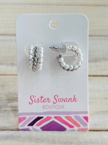 Coastal Chic Hoops - Silver