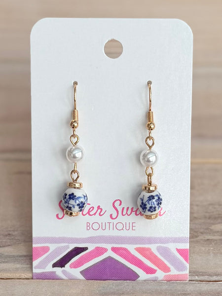 Dainty Daydream Drop Earrings - Blue