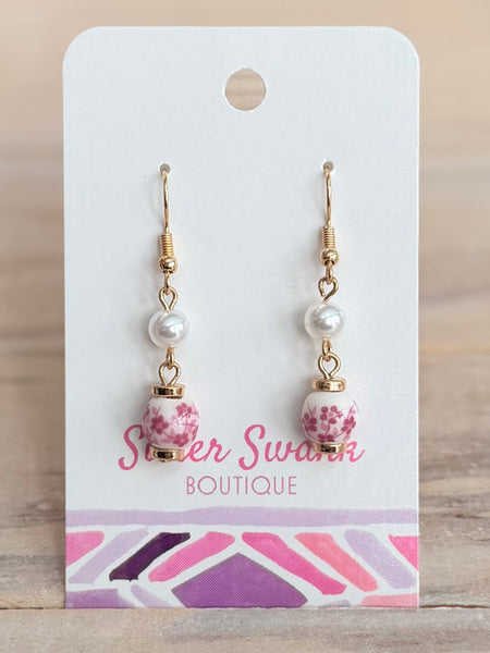 Dainty Daydream Drop Earrings - Pink