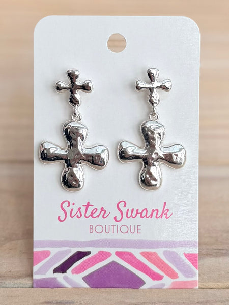 Faithfully Yours Drop Earrings - Silver
