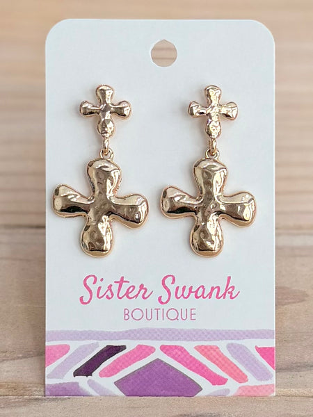 Faithfully Yours Drop Earrings - Gold