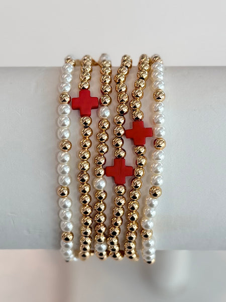 Hope & Grace Bracelet Stack - Red