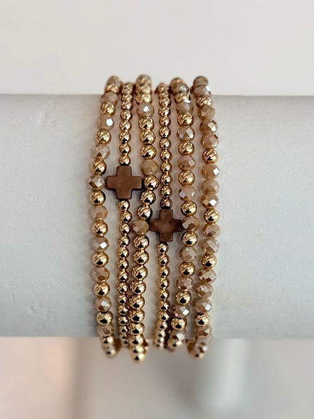 Sacred Spark Bracelet Stack - Brown