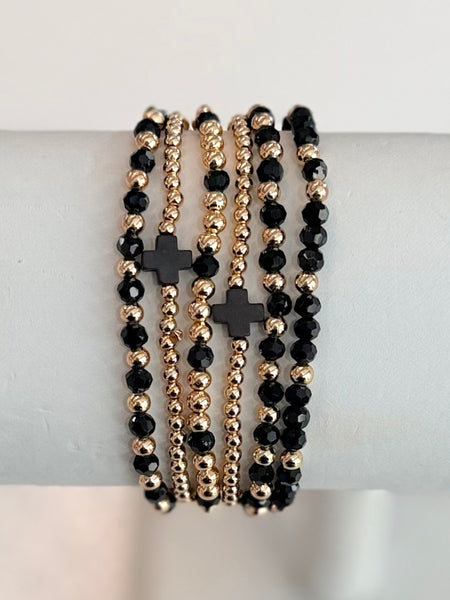 Sacred Spark Bracelet Stack - Black