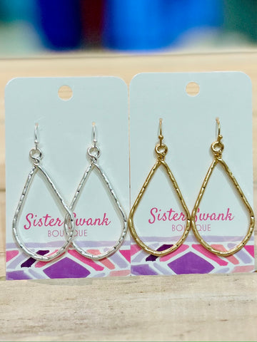Hammered Textured Teardrop Earrings