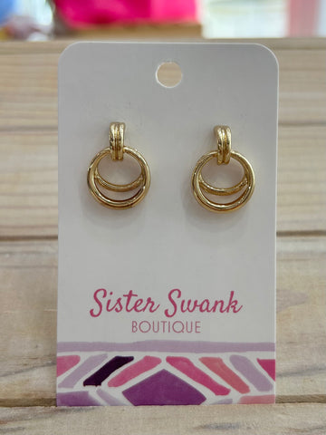 Layered Hoop Post Earrings