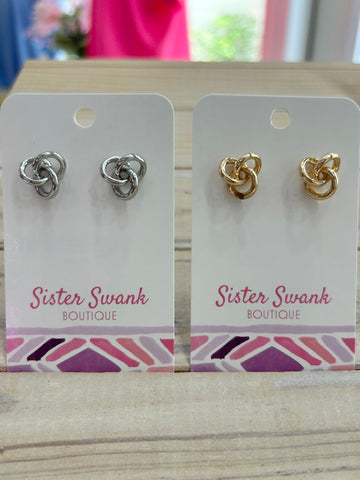 Knott Metal Stud Earrings